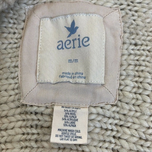 Aerie Sweater Cardigan Women's Ivory acrylic, wool, alpaca blend size Medium - Picture 4 of 7